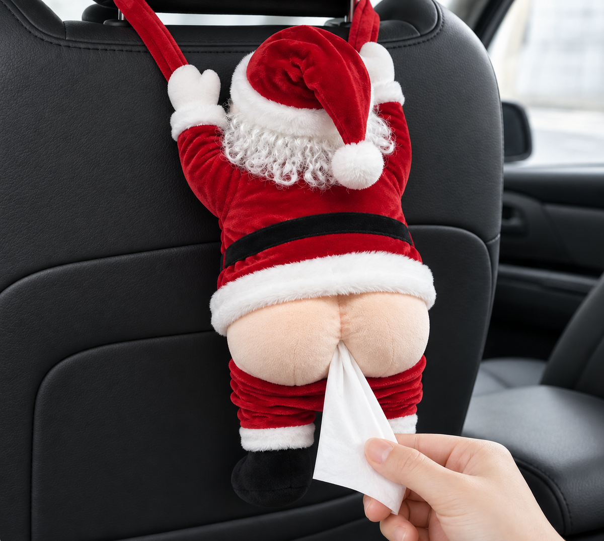 Cheeky Claus™ Plush Santa Tissue Holder